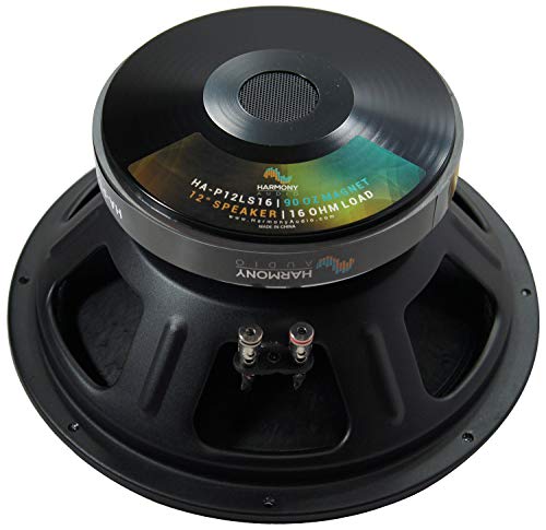 Harmony Audio 12" Replacement PA Subwoofer 800W 16 Ohm 90oz Magnet Woofer | High-power raw driver upgrade, restores blown pro speaker cabinets, deep bass for DJ and club rigs, 12 inch size - size: 16 Ohm, style: Single Pack