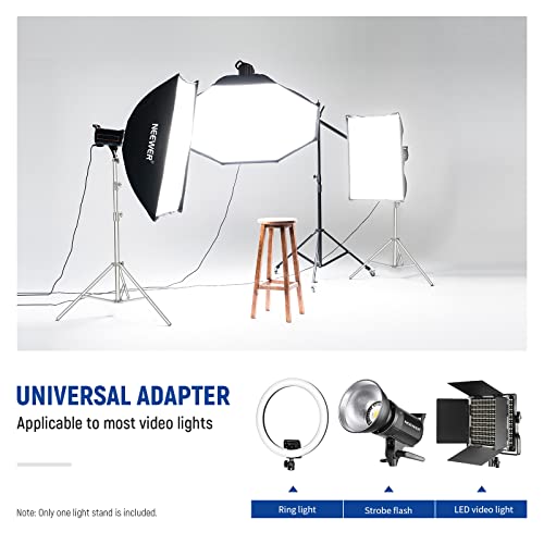 NEEWER 9.2ft/2.8m Stainless Steel Light Stand, Spring Cushioned Heavy Duty Photography Tripod Stand with 1/4” to 3/8” Universal Screw Adapter for Strobe,LED Video Light,Ring Light,Monolight, Softbox - style: ST-280SS