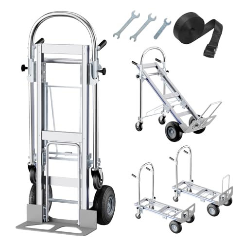 Hand Trucks Heavy Duty Aluminum Dolly Cart,Solid Wheels, 1000 Lbs Capacity
