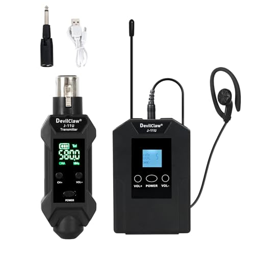 Wireless in Ear Monitor System with Transmitter Clip on Receiver Automatic Pairing in-Ear Monitoring for Studio,Guitar,DJ,Live Performance