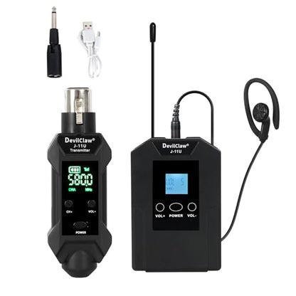 Wireless in Ear Monitor System with Transmitter Clip on Receiver Automatic Pairing in-Ear Monitoring for Studio,Guitar,DJ,Live Performance
