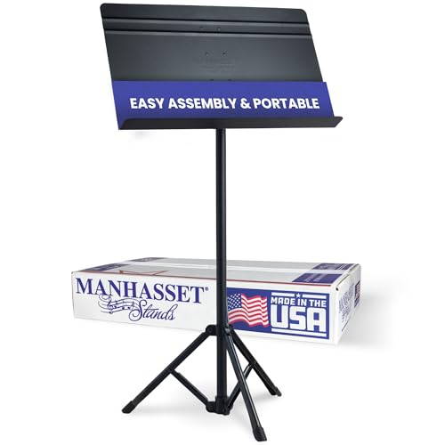 Manhasset Voyager Portable Music Stand For Sheet Music - Quick Assembly Folding Stand with Retractable Legs