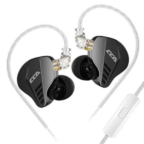 CCA Pianist in-Ear Monitor 2BA+1DD Hybrid Triple Drivers Earbuds HiFi Bass Noise Isolation Earphones, Clarity Stereo Sound Comfortable Headphones for Audio Engineers, Musicians(with Mic)