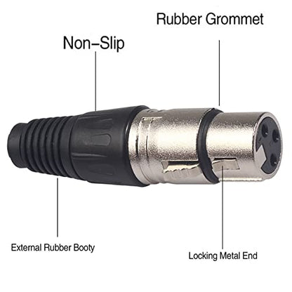XLR to 3.5mm Balanced Cable Adapter, XLR Female to 1/8 inch Mic Cord for Camcorders, DSLR Cameras, Computer Recording Device and More - 1ft - style: XLR Female