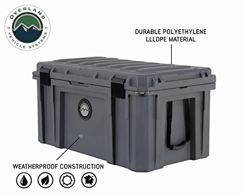 Overland Vehicle Systems 40100031 Dark Gray 169 QT Dry Box Storage with Wheels, Drain, and Bottle Opener | Waterproof Seal | Heavy-Duty Latches and Nylon Handles | Keeps Gear Safe, Dry and Organized - size: 169 QT Dry Box