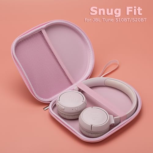 Ginsco Case Compatible with JBL Tune 510BT/520BT/500BT, Compatiblewith Sony WH-CH520/510, Compatible with JBL Junior 320, Ultra-Slim Hard Shell Headphone Case for On Ear Headphones (Pink) - color: Pink