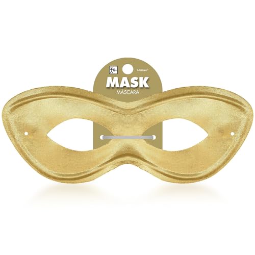 Vibrant Gold Plastic Superhero Mask (2.78" x 8 .25") 1 Pc - Ideal for Costumes & Parties - color: Gold