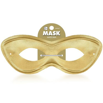 Vibrant Gold Plastic Superhero Mask (2.78" x 8 .25") 1 Pc - Ideal for Costumes & Parties - color: Gold