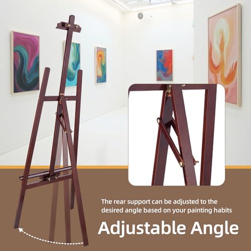 Adjustable Wooden Easel Stand for Painting&Display, Brown | Folding Art Easel for Display, Drawing, Wedding Sign and Poster, Suitable for Kids and Adults, Holds Up to 42" - style: Brown -1 Pack