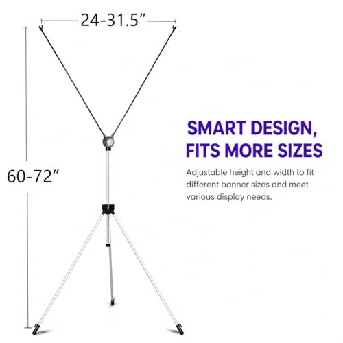 4U Media&Displays X Frame Banner Stand 2 Pack Adjustable 24"x72", Heavy Duty Portable Trade Show Banner Display Stand with Carrying Bag, Easy Setup Backdrop Support (Stand Only) - size: 2 PACK