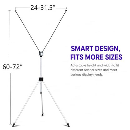 4U Media&Displays X Frame Banner Stand 2 Pack Adjustable 24"x72", Heavy Duty Portable Trade Show Banner Display Stand with Carrying Bag, Easy Setup Backdrop Support (Stand Only) - size: 2 PACK