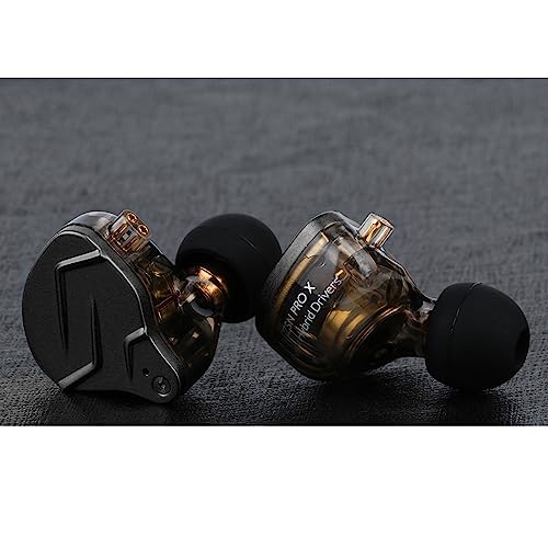 Linsoul KZ ZSN PRO X 1BA+1DD Hybrid Driver IEM HiFi Wired Earbuds | Metal HiFi in-Ear Monitor with Detachable Recessed 2Pin Cable, Zinc Alloy Panel, without Mic, Grey - color: Grey, style: Without Mic
