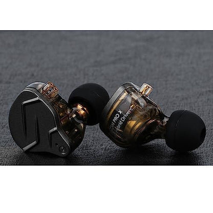 Linsoul KZ ZSN PRO X 1BA+1DD Hybrid Driver IEM HiFi Wired Earbuds | Metal HiFi in-Ear Monitor with Detachable Recessed 2Pin Cable, Zinc Alloy Panel, without Mic, Grey - color: Grey, style: Without Mic