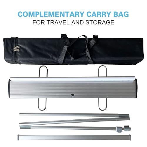 Retractable Banner Stand 24" W x 72" H ， Heavy Duty Roll Up Banner Display with Padded Carrying Bag for Trade Show, Exhibition, Business Advertising (Stand Only) - size: 72" Height