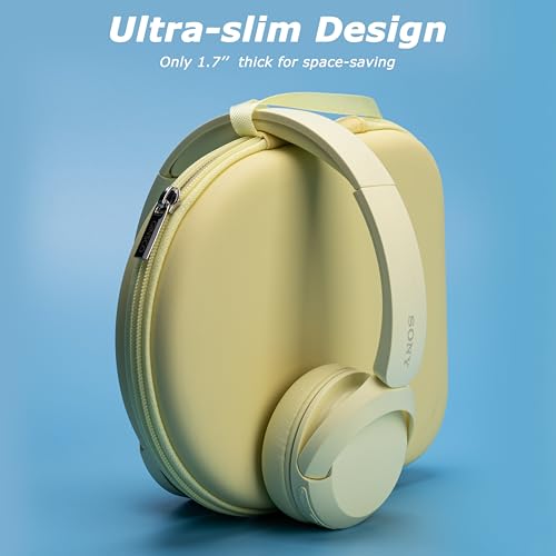 Ginsco Case Compatible with Sony WH-CH520 Wireless Headphones Bluetooth On-Ear Headset with Microphone, with JBL Tune 510BT/520BT/500BT/Junior 320 Ultra-Slim Case for On Ear Headphones (Butter Yellow) - color: Butter Yellow