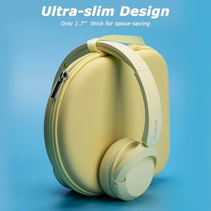 Ginsco Case Compatible with Sony WH-CH520 Wireless Headphones Bluetooth On-Ear Headset with Microphone, with JBL Tune 510BT/520BT/500BT/Junior 320 Ultra-Slim Case for On Ear Headphones (Butter Yellow) - color: Butter Yellow