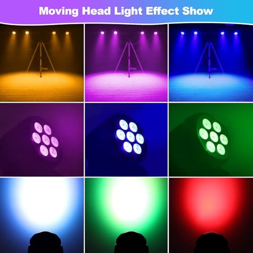 Betopper 7x8W Moving Head DJ Lights,RGBW Stage Lighting-4 Packs | 7x8W RGBW LEDs, DMX512/Auto/Sound/Master-Slave, Mini Moving Head Light For Stage, Party, Club, Wedding Event, Festival, Disco