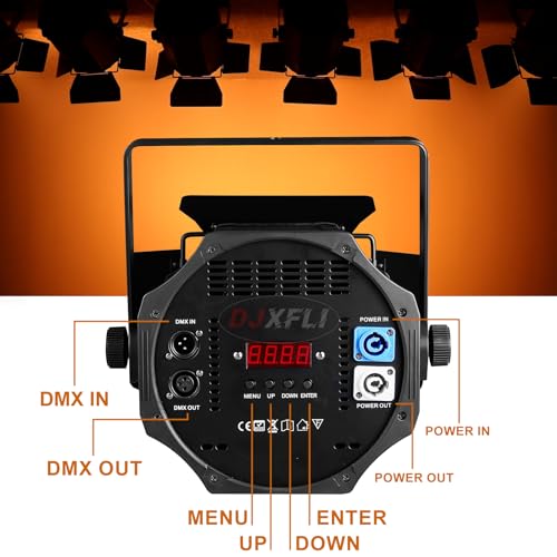 COB Stage Lights with Barn Doors, COB Par Light 200W LED RGBWAUV DMX512 Master-Slave Sound DJ Lighting Spotlight Fresnel for Church Concert Wedding