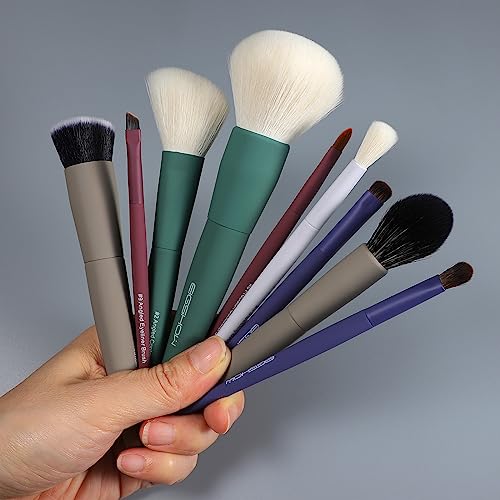 Makeup Brushes, EIGSHOW 5 Color Essential Travel Makeup Brush Set with Ultra Soft Synthetic Fibers for Powder Blush Concealer Contouring Highlighting - color: Light 5 colors