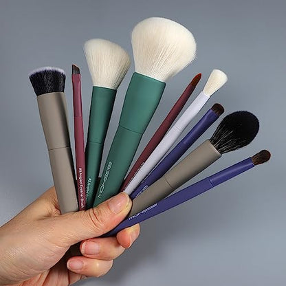 Makeup Brushes, EIGSHOW 5 Color Essential Travel Makeup Brush Set with Ultra Soft Synthetic Fibers for Powder Blush Concealer Contouring Highlighting - color: Light 5 colors