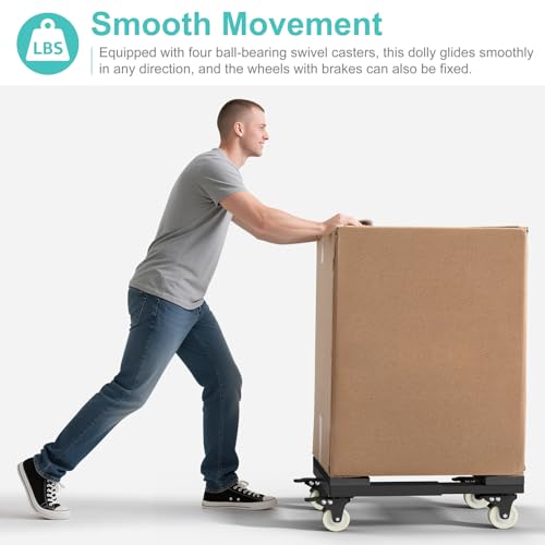 Heavy Duty Furniture Moving Dolly - Adjustable Furniture Movers with 4 Swivel Casters Wheels, Small Wood & Metal Floor Flat Dollies Cart, One Pack - size: 21"-1 PC