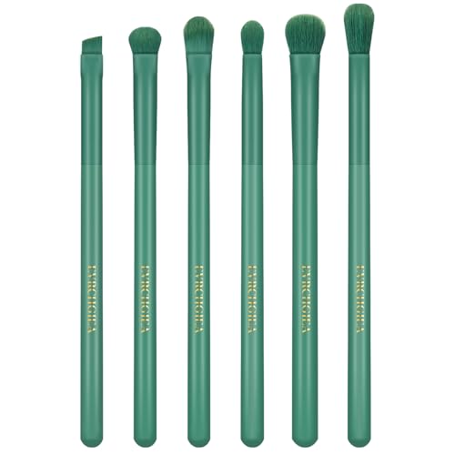 Eye Makeup Brush Set, 6 Pcs Professional Blending Eyeshadow Makeup Brushes for Concealer Eyebrows Eyeliner, Soft Hairs & Wood Handle (green)… - color: green 6pcs