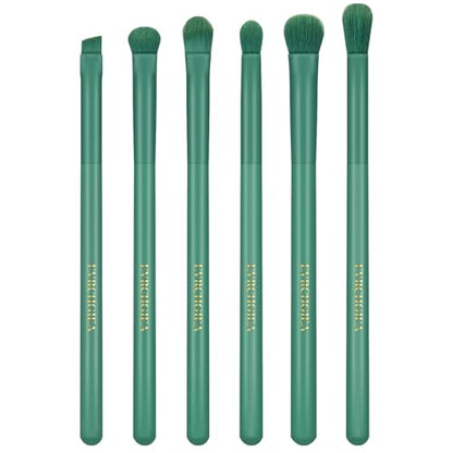 Eye Makeup Brush Set, 6 Pcs Professional Blending Eyeshadow Makeup Brushes for Concealer Eyebrows Eyeliner, Soft Hairs & Wood Handle (green)… - color: green 6pcs