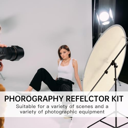 Extendable Reflector Holder Arm with 78.7"/2m Tripod Light Stand, Photo Telescopic 25.5" to 47.2" Boom Arm 360° Swivel Reflector Bracket for Product Portrait Studio Outdoor Photography - style: Reflector Holder w/Stand