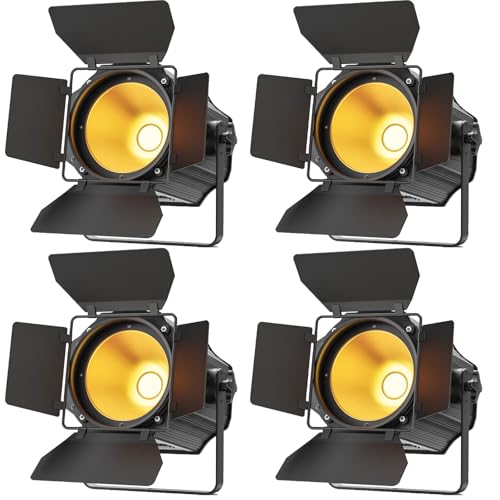 200W Dual-Color COB Stage Lights, 3200K-6500K Adjustable Warm and Cool White Par Can Lights Spotlights with DMX Control, Uplights for Weddings Events Theaters Indoor Outdoor(4-Pack) - size: 4 Pack