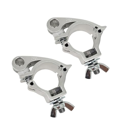 2 Pcs 1.49-1.57 inch Lighting Truss Clamp Stage Light Clamps Heavy Duty 220 Lbs for DJ Lighting Par Lights Spot Lights Silver - color: Silver Clamp 2 Pcs