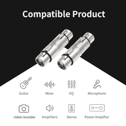 XLR Female to Female, 3 Pin XLR Female Audio Adapter，for Microphone,Mixerr,Amplifier-3 Pack - color: XLR F To XLR F*3