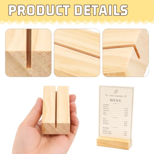 15Pcs 2.75x1.38 Inches Wood Table Number Stands, Wood Place Card Holders, Wooden Holders for Wedding, Ceremony, Birthday, Party, Home Decoration, Events (2mm Slots) - size: 15 Pcs- L 2.75"- Slots 2mm