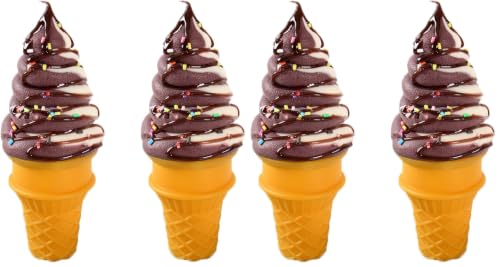 2PCS Brown White Fake Ice Cream Cone Prop (Pack of 2) - color: Brown White, size: 2pcs (Pack of 2)