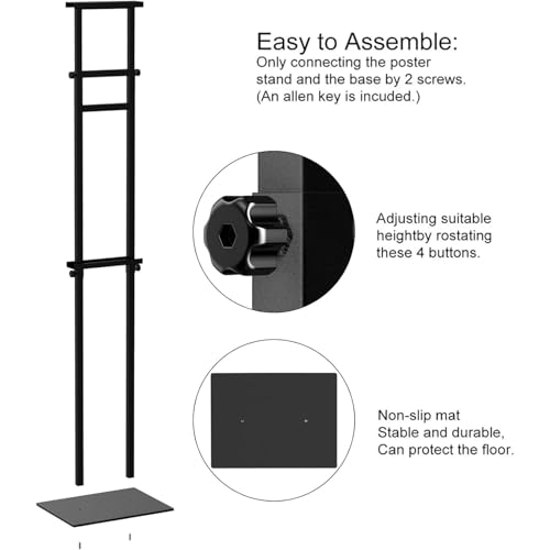 KOOV Poster Stand for Display Pedestal Sign Stand | Double Sided Sign Holder Floor Stand, Non-Slip Base, Heavy Duty, 75" Height Adjustable, 6 Pack - size: Double Pole-6Pack