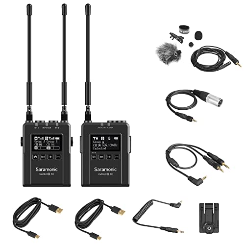 Saramonic Microphone UwMic9S Kit1, Advanced Wireless UHF Lavalier System with Dual-Channel Camera-Mount Receiver, Premium DK3A Lavalier, Li-Ion Power, Hard Case & More - size: Lav / Cam Mount Receiver