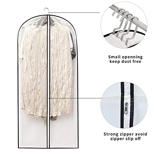 MsKitchen Hanging Clothes Storage with 4" Gusseted Garment Covers (Set of 6) - Clear Suit, Gown, Long Coat, Dress Protectors for Closet - 24"x 50"x 4" / 6 Pack - size: 24"x50"x4"/ 6 Pack