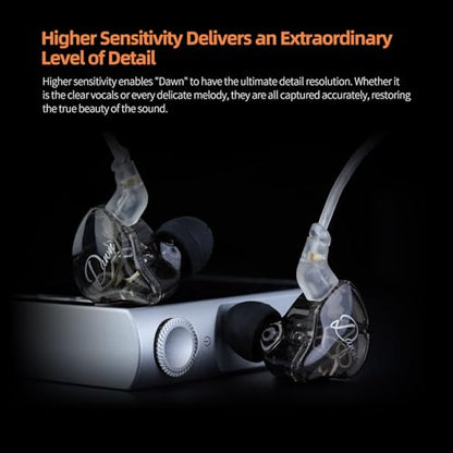 KZ Dawn Wired Earbuds Dynamic Driver in Ear Monitor Earphone, HiFi Bass IEM Headset, Ergonomic Comfortable Gaming Headphone (with Microphone, Silver-Plated Cable) - color: Silver-plated cable, style: With Microphone