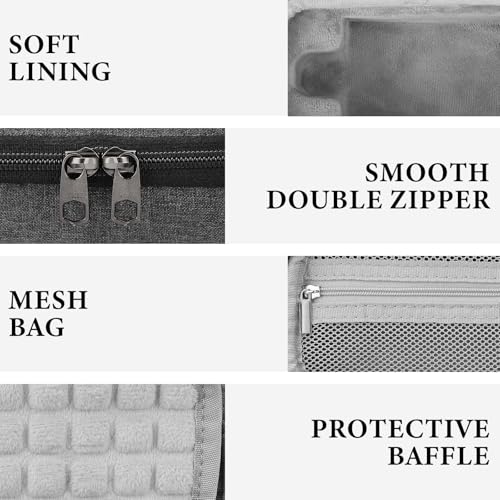 Geekria for Creators Microphone Carrying Case Compatible with DJI Mic Mini Charging Case, Mic Hard Shell Travel Bag, Portable Travel Bag with Cable Storage (Grey)