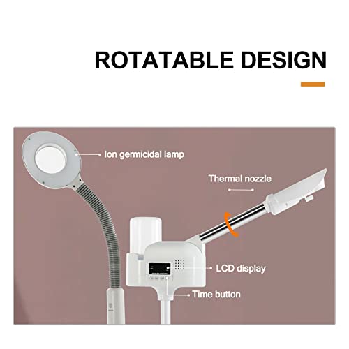 Artist hand Professional Facial Steamer with 5X LED Magnifying Lamp 2 in 1 | Hot Face Steamer Upgrade Esthetician Steamer for Facial Deep Cleansing, Fast Heating, Facial Machine, Beauty Salon Spa Home - size: White Hot & Magnifire Lamp