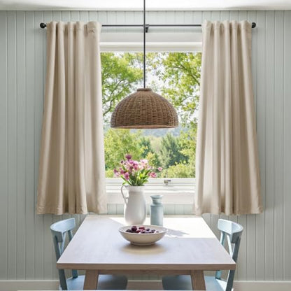 Lazzzy Beige Velvet Curtains Neutral Rod Pocket 52×72 Inch 2 Panels - color: R | Beige, size: 52"W x 72"L (Pack of 2)