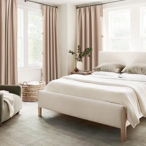 RYB HOME Velvet Curtains 84 inches Long, Blush Pink Back Tab & Rod Pocket Leaves Printed Curtain & Drapes for Living Room Bedroom, W52 x L84 inches, Champagne, 2 Panels - color: *Champagne, size: 52"W x 84"L (Pack of 2)