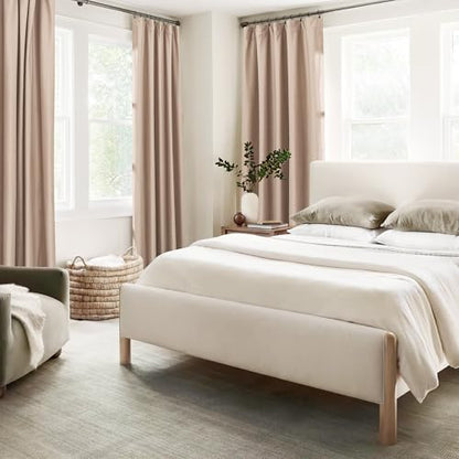 RYB HOME Velvet Curtains 84 inches Long, Blush Pink Back Tab & Rod Pocket Leaves Printed Curtain & Drapes for Living Room Bedroom, W52 x L84 inches, Champagne, 2 Panels - color: *Champagne, size: 52"W x 84"L (Pack of 2)