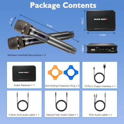 Wireless Microphone Karaoke System for TV and AUX Speaker | Supports Coaxial Optical 3.5mm AUX and Inputs, AUX or RCA Output to Speakers