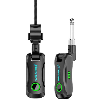 Wireless Saxophone Microphone System, High-Resolution 24- bit/44.1kHz Audio 2.4GHz Clip on Instrument Microphone Suitable for Brass (Trumpet, Trombone, Tuba, Cornet ), Low Latency Wireless Mic
