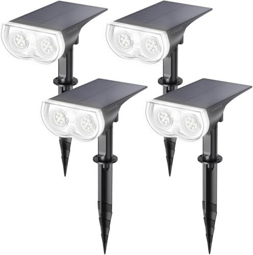 Linkind Solar Lights Outdoor Waterproof Landscape Spotlight Daylight 4 Pack - color: Cool White, size: 4 Pack