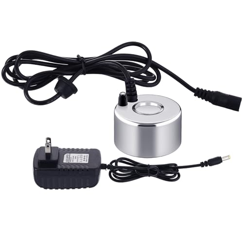 Maitys 1 Pcs Mist Maker Fogger Small Ultrasonic Fog Machine Fountain Halloween Cauldron Mister Fogger Water Garden Pond Foggers Air Humidifier with 12 LED Light Flashes for Party
