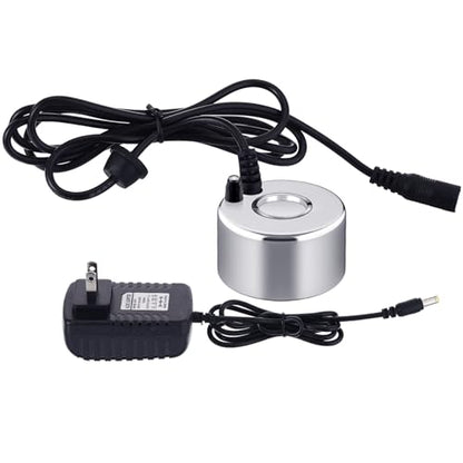 Maitys 1 Pcs Mist Maker Fogger Small Ultrasonic Fog Machine Fountain Halloween Cauldron Mister Fogger Water Garden Pond Foggers Air Humidifier with 12 LED Light Flashes for Party