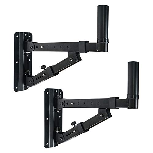 Sound Town 2-Pack Adjustable Wall Mount Speaker Brackets with 180-degree Swivel (STWSD-048B) - size: 048B