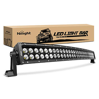 Nilight - 71013C-A 32" 180W Spot Flood Combo High Power LED Driving Lamp LED Light Bar Off Road Fog Driving Work Lights for SUV Boat Jeep Lamp,2 Years Warranty - size: 32Inch Curved 180W Light