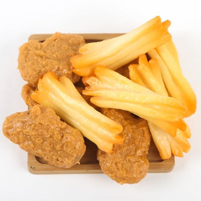 10 Pcs Simulated Chicken Nuggets Fake French Fries for Decoration | Realistic Lifelike Artificial Food Props Model for Display